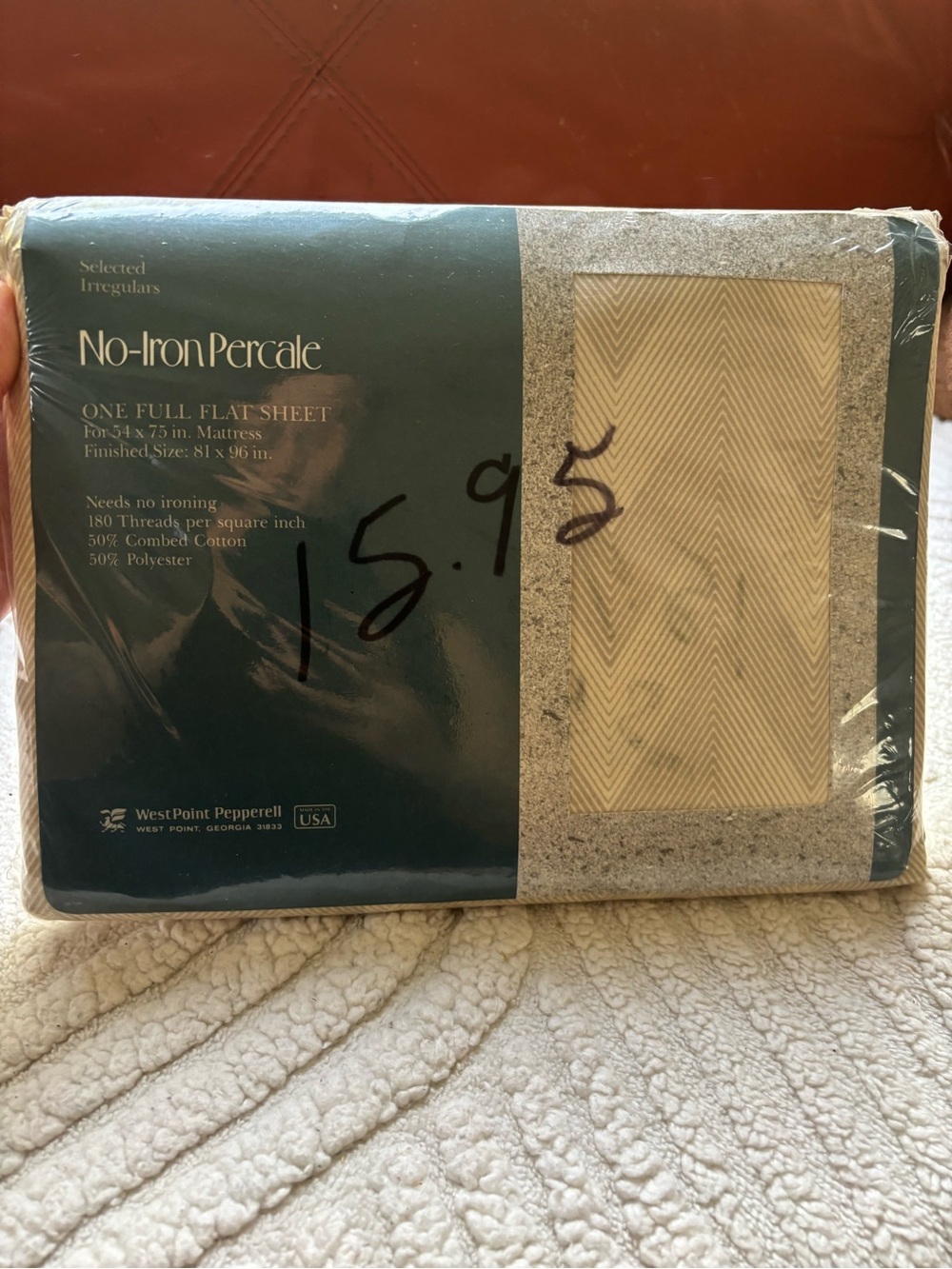 Vintage Percale Full Flat Sheet – Tan